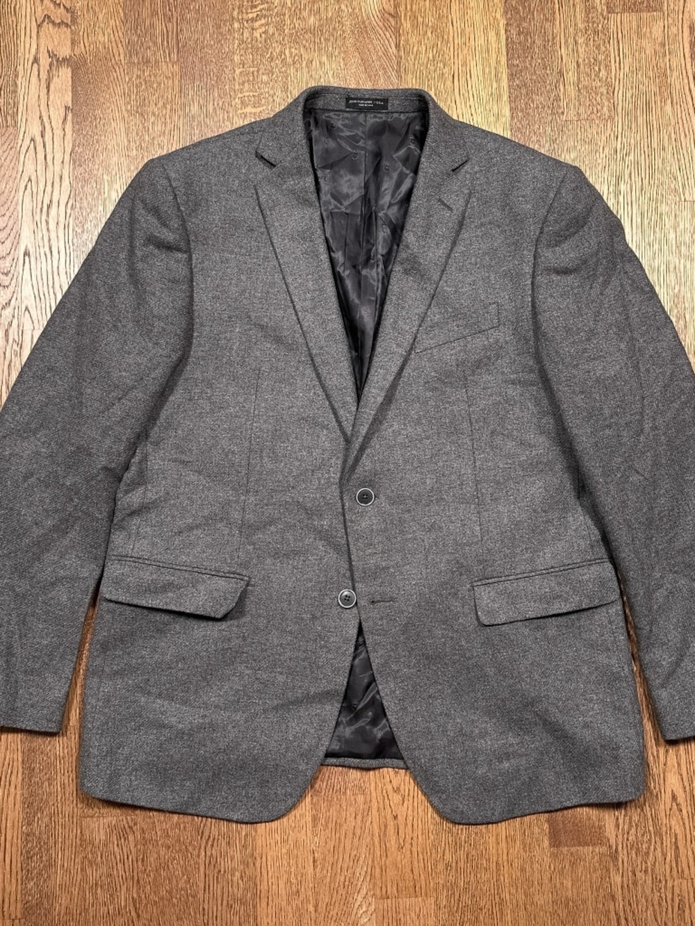John Varvatos Bedford Flannel Wool Blend Gray 2 Btn Blazer Mens US 44R
